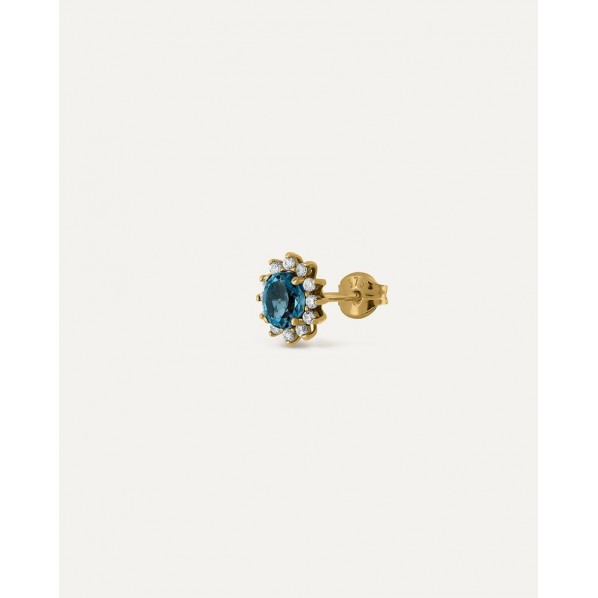 PENDIENTE ROSETÓN MINI LONDON BLUE · Earrings