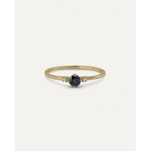 SAPPHIRE AND DIAMOND MINI CROWN RING 0,02CT · Rings